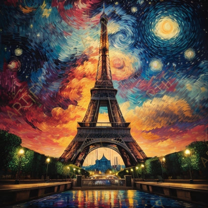 The Eiffel Tower on a Starry Night